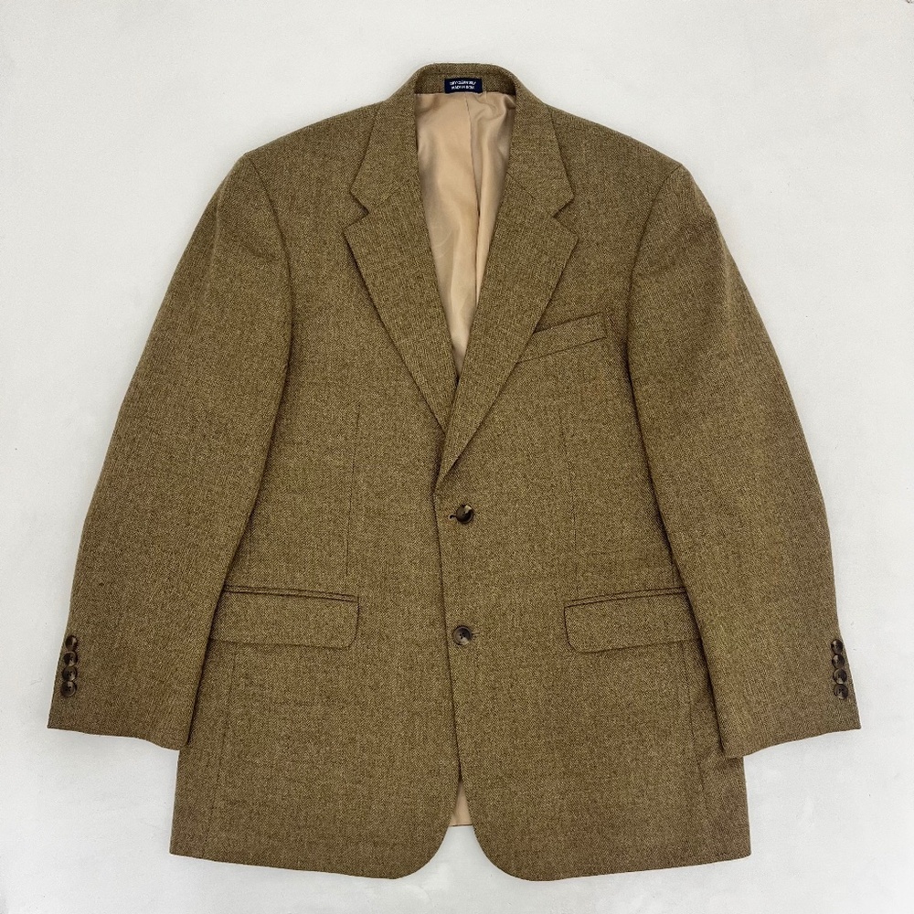 Meeting Street Mens 42R Sport Coat Blazer Brown Lambswool Long‎ Sleeve Outdoor